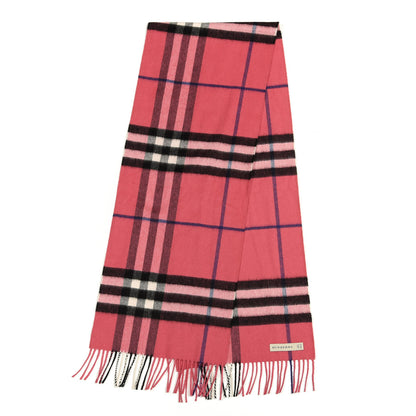 Burberry Cashmere Giant Check Fringe Scarf Rose Pink 2 of 4