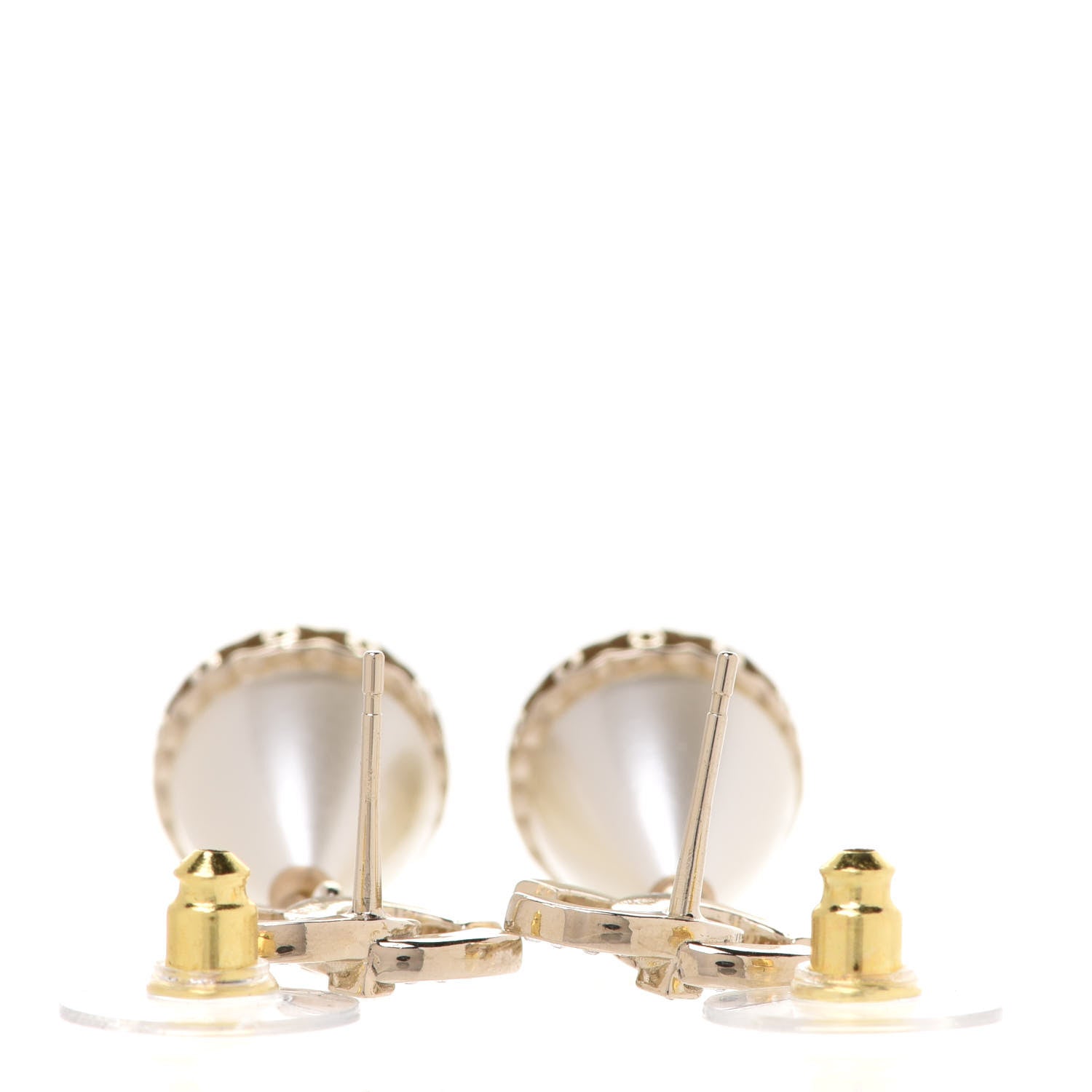 Chanel Crystal Pearl CC Fantasy Drop Earrings Gold Black 3 of 5