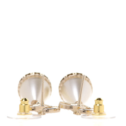 Chanel Crystal Pearl CC Fantasy Drop Earrings Gold Black 3 of 5