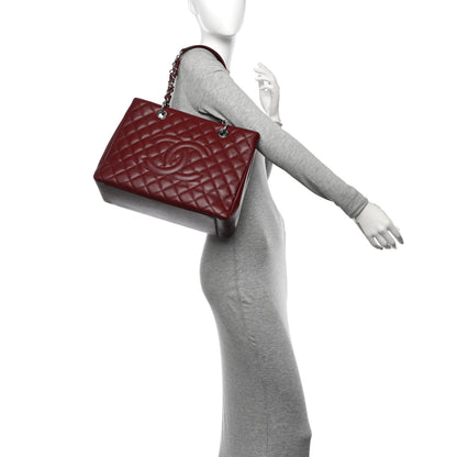 Chanel Caviar Quilted Grand Shopping Tote GST Burgundy 2 of 12