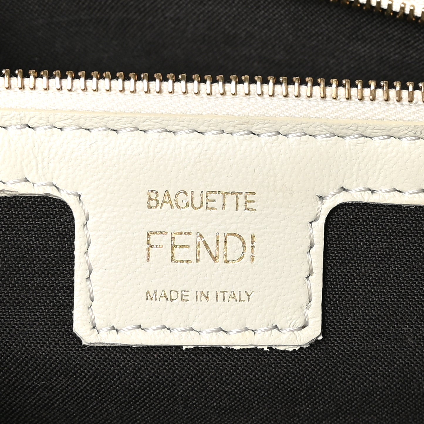 Nappa FF 1974 Embossed Baguette White