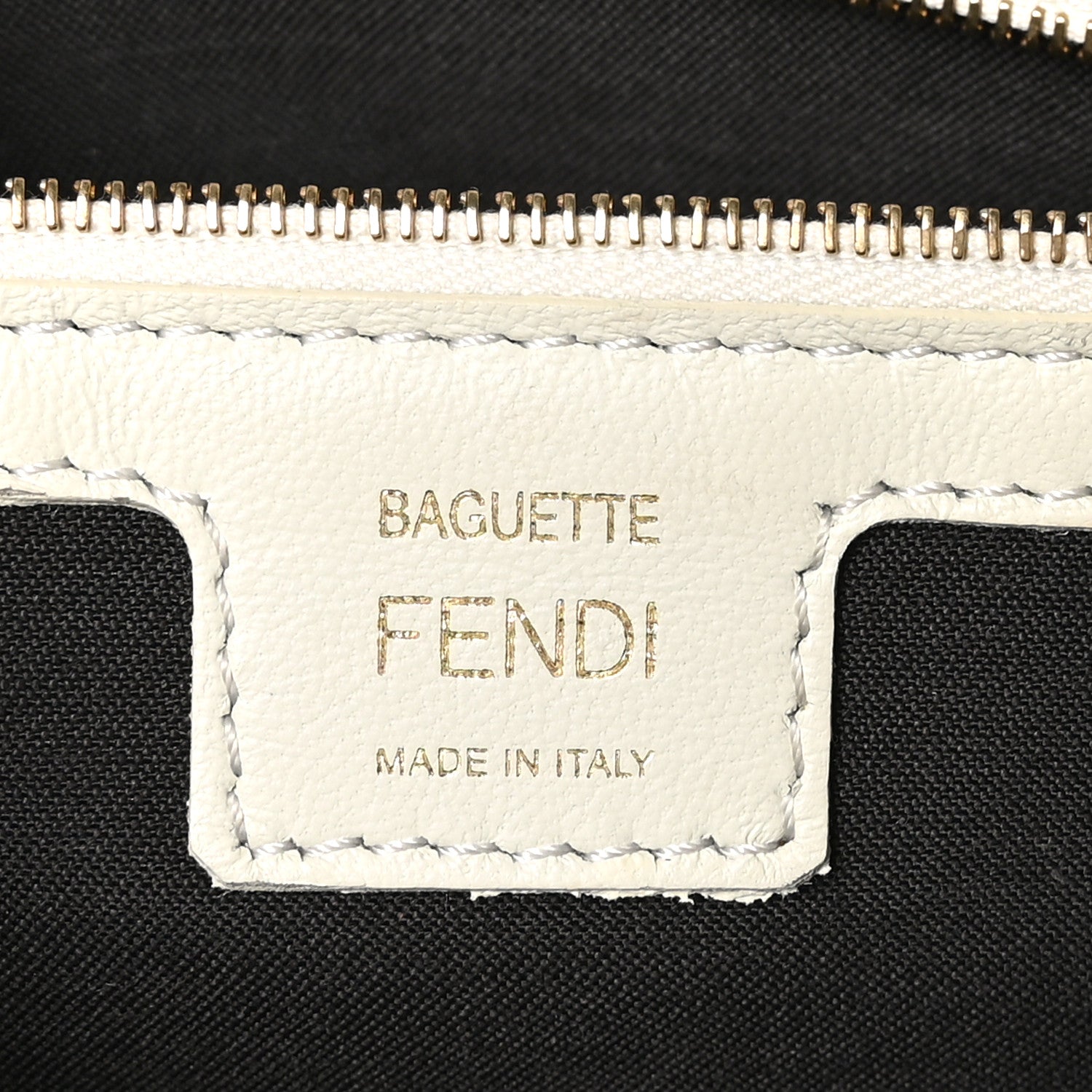 Fendi Nappa FF 1974 Embossed Baguette White 6 of 10