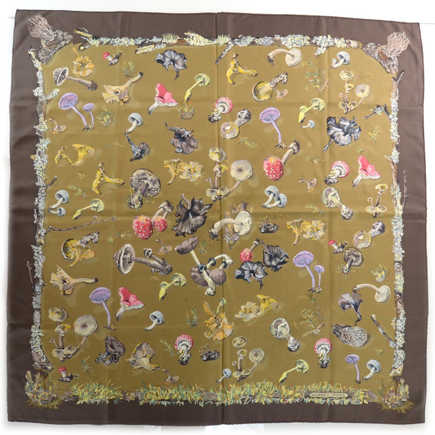 Silk Champignons Scarf 90