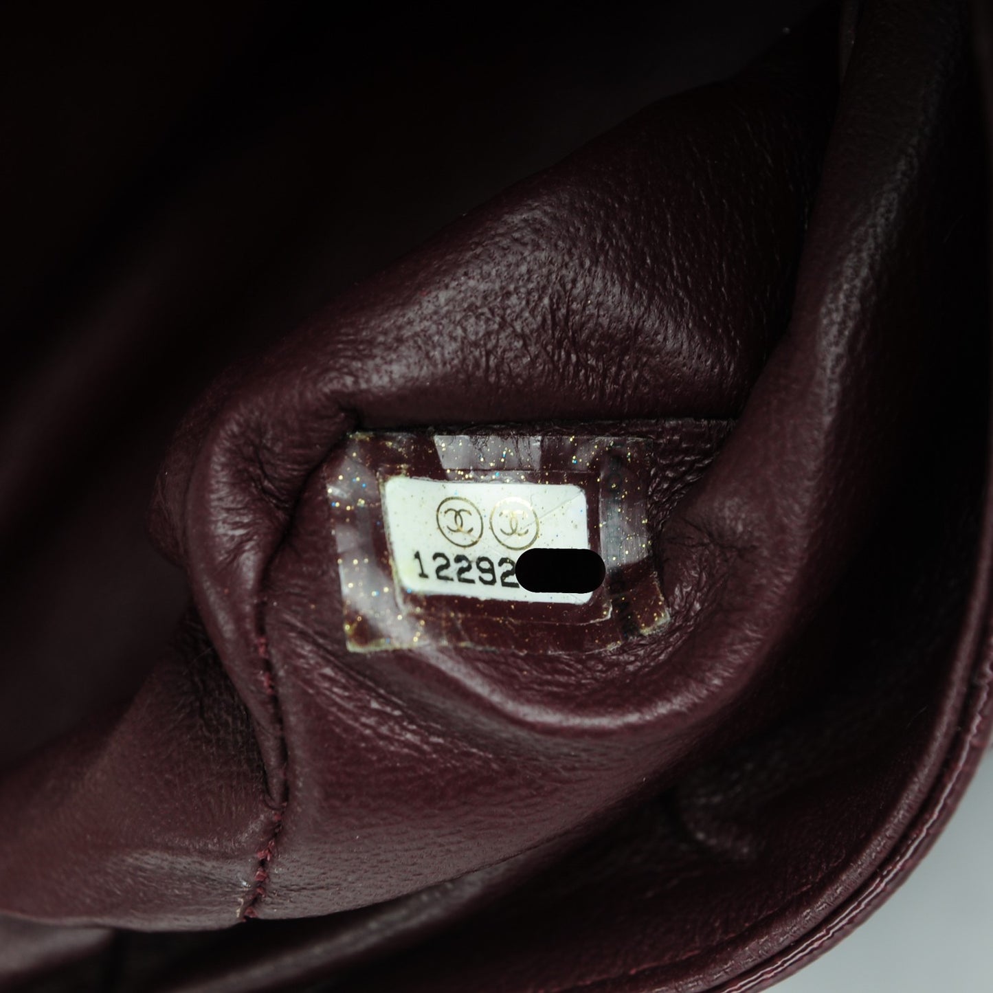 Distressed Patent Quilted Medium Double Flap Bordeaux