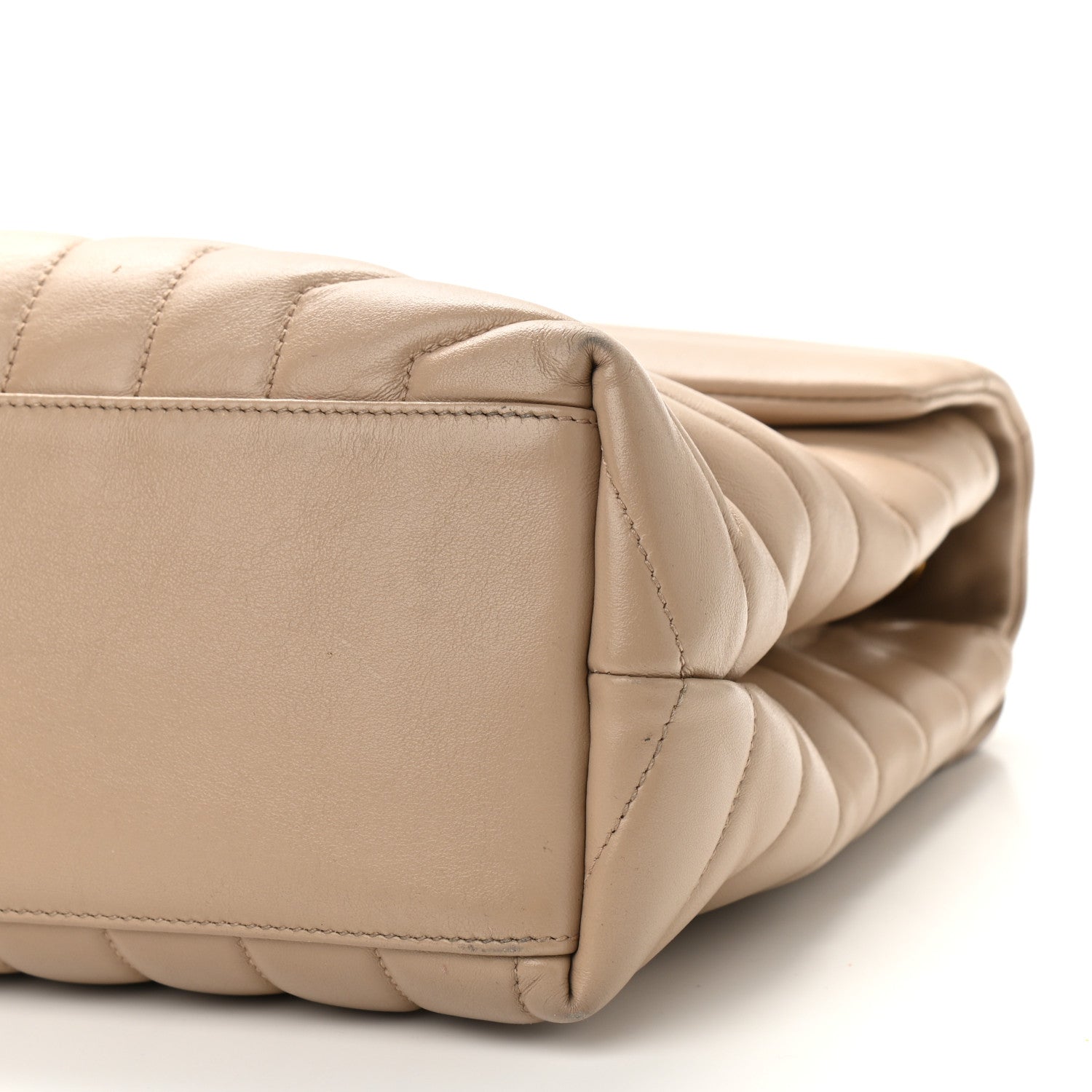 Saint Laurent Calfskin Y Quilted Monogram Medium Loulou Chain Satchel Dark Beige 10 of 10