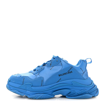 Balenciaga Technical Fabric Allover Logo Mens Triple S Sneakers 45 Blue Black 45 Blue Black 1 of 10