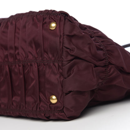 Prada Tessuto Nylon Dressy Gaufre Tote Bordeaux 8 of 8
