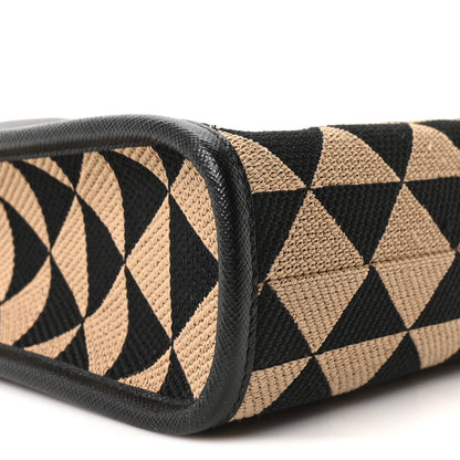 Prada Jacquard Saffiano Triangolo Symbole Embroidered Micro Tote Black Corda 8 of 9