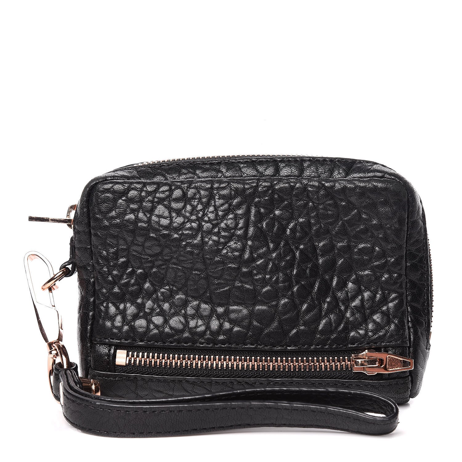 Alexander Wang Pebbled Lambskin Large Fumo Clutch Black 1 of 12