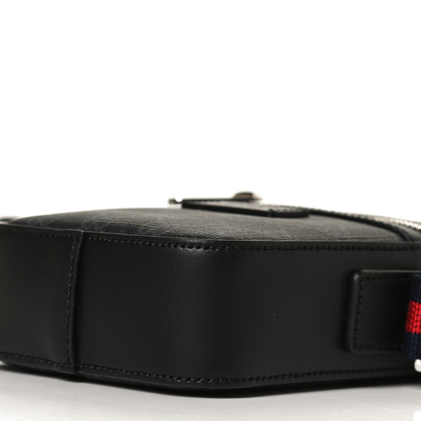 GG Supreme Monogram Appia Calfskin Web Messenger Bag Black
