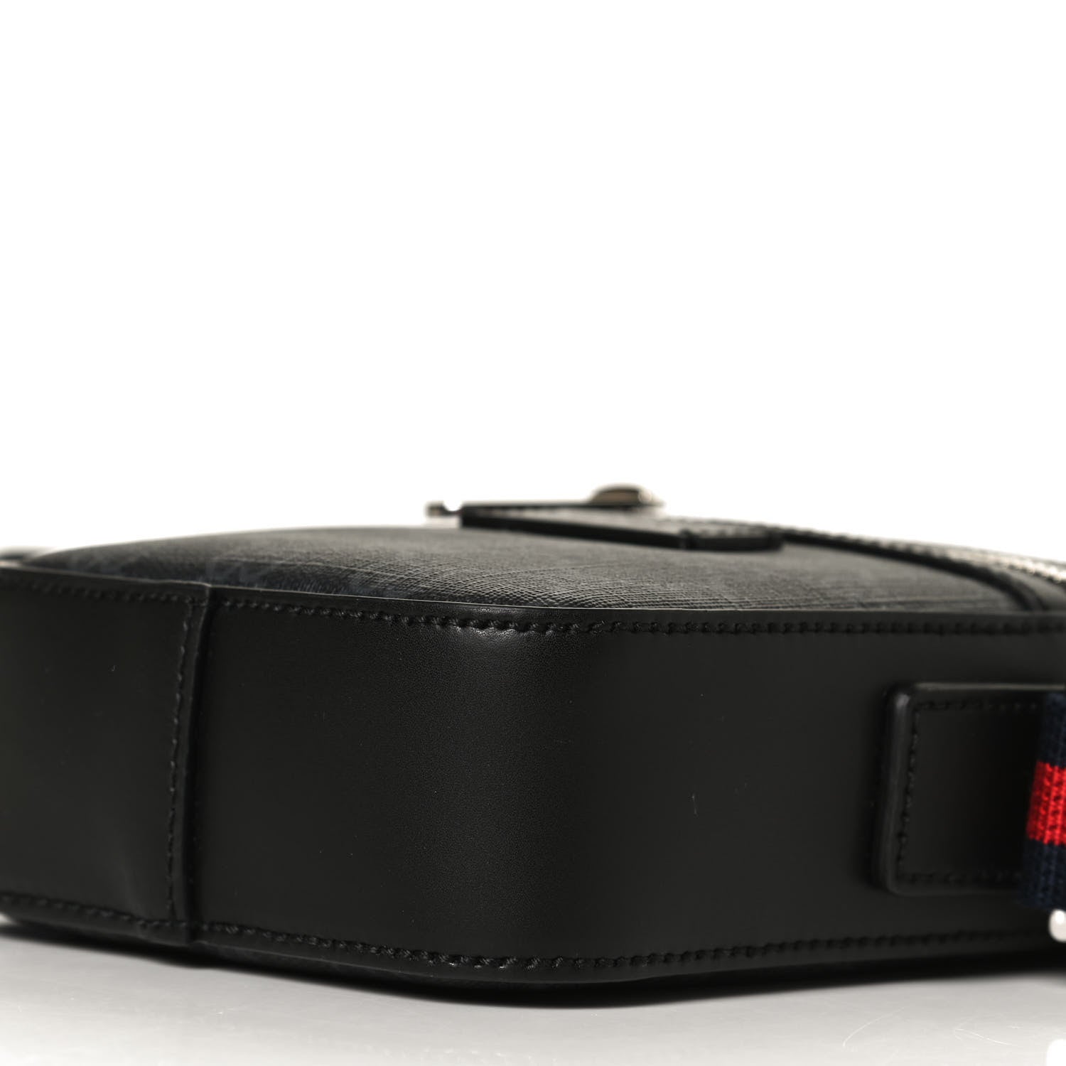 Gucci GG Supreme Monogram Appia Calfskin Web Messenger Bag Black 9 of 11