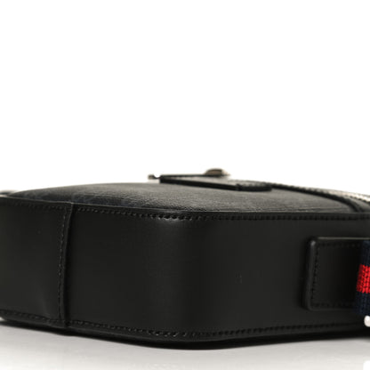 Gucci GG Supreme Monogram Appia Calfskin Web Messenger Bag Black 9 of 11