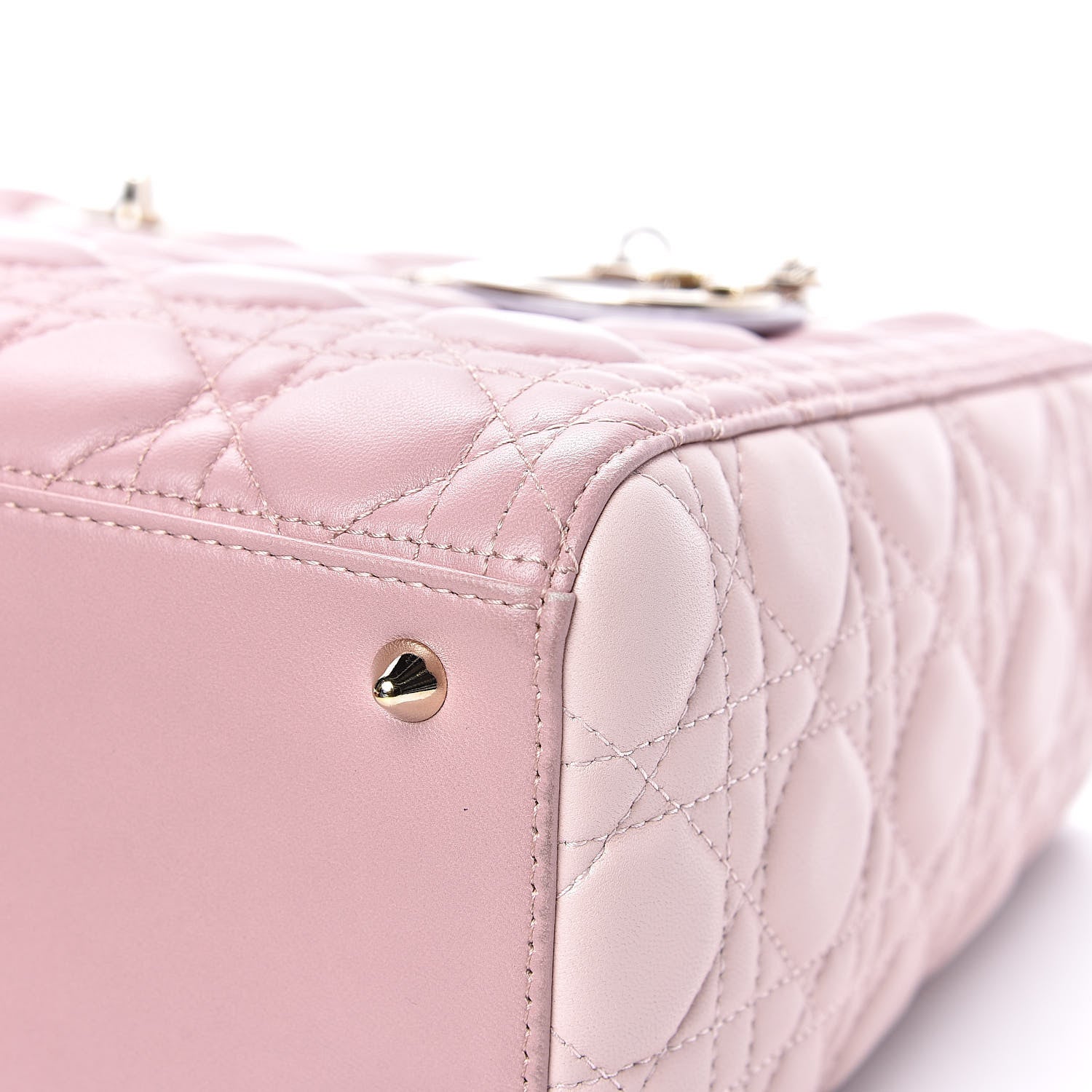 Christian Dior Lambskin Cannage Medium Tri-Color Lady Dior Rose Pale 10 of 14