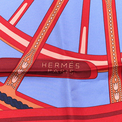 Hermes Silk Balade En Berline Scarf 90 Lavande Rouge Marine 2 of 5