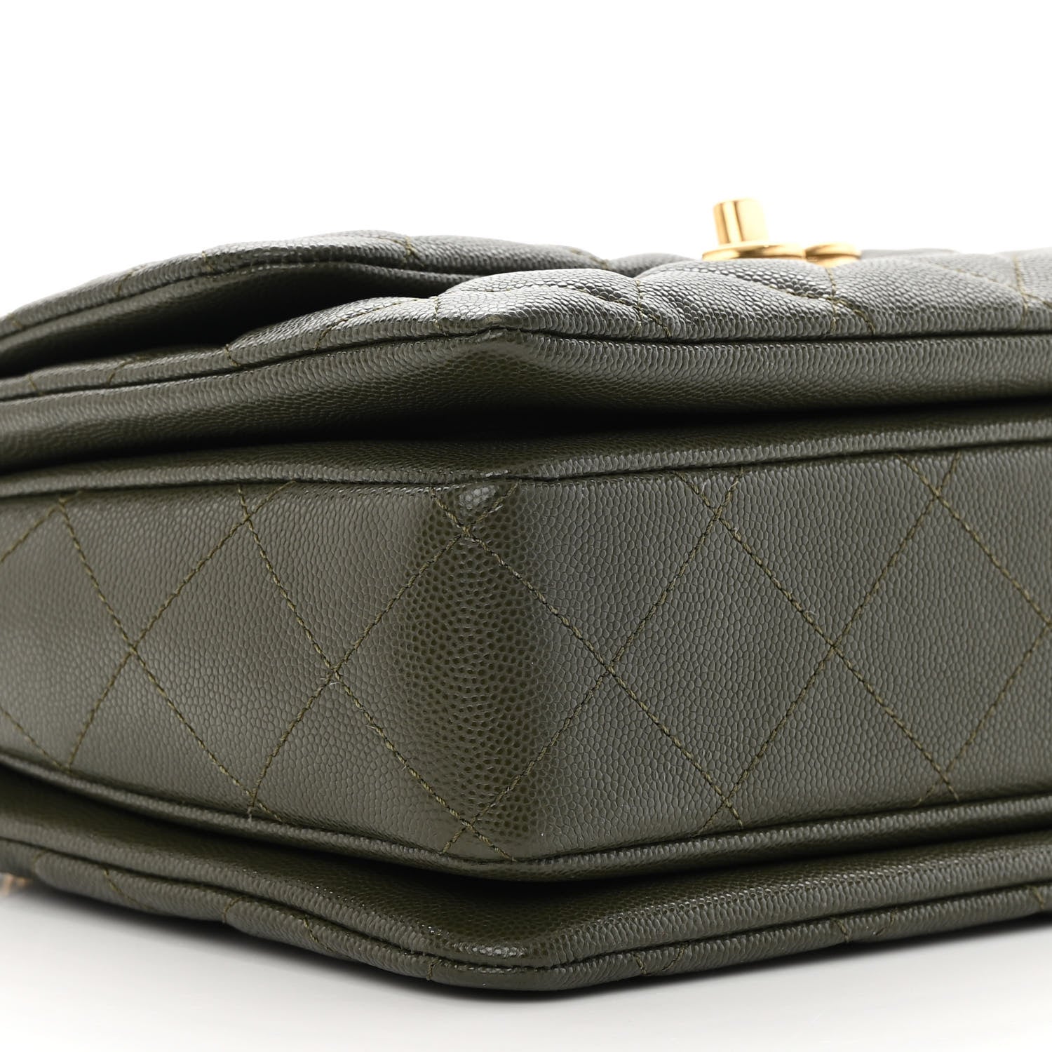 Chanel Caviar Quilted Coco First Flap Khaki 10 of 12