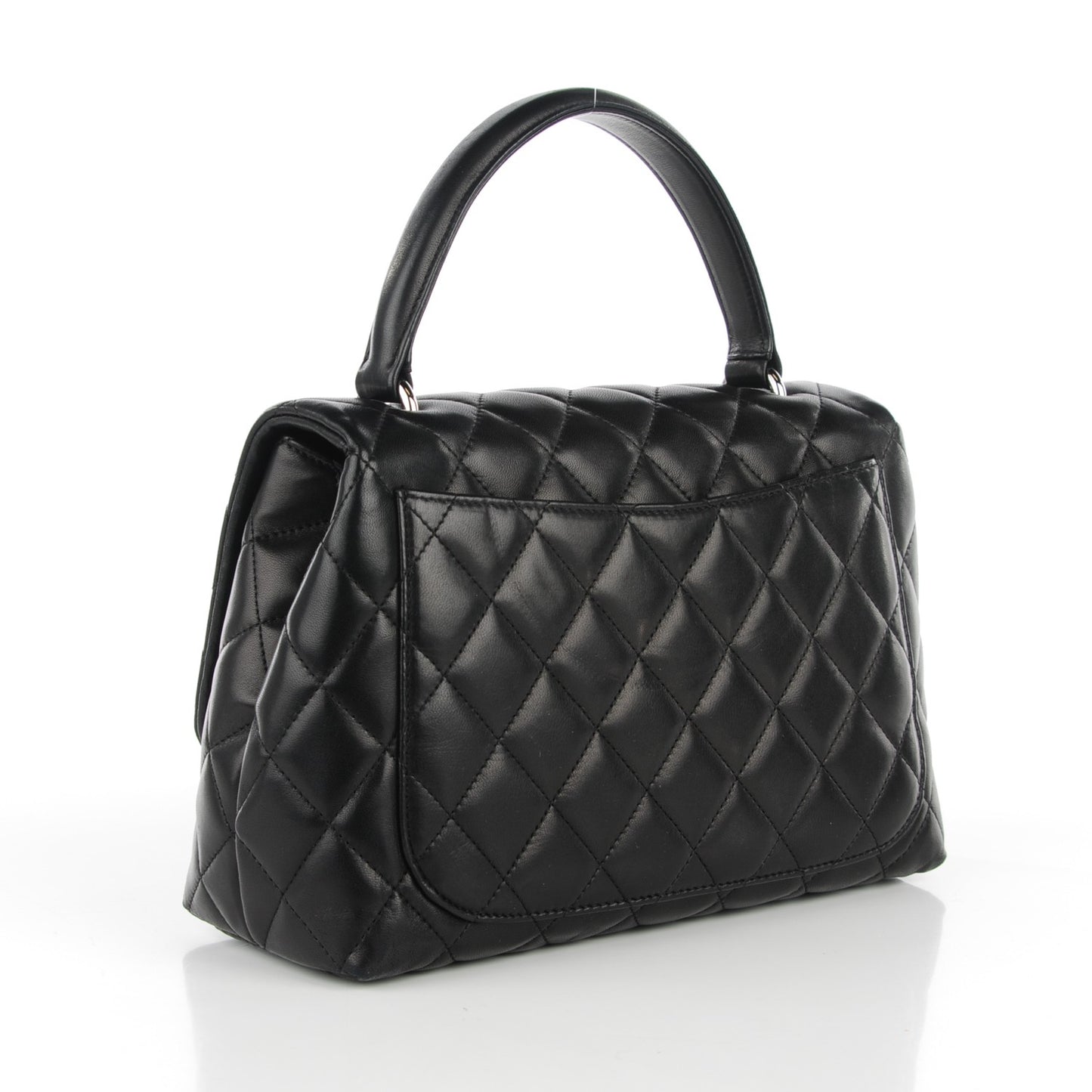 Lambskin Quilted Medium Kelly Flap Black