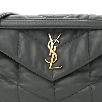 Saint Laurent Lambskin Quilted Small Loulou Puffer Monogram Chain Satchel Storm 8 of 11