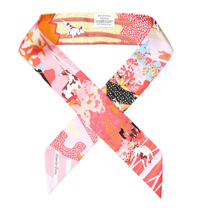 Hermes Silk En Liberte Twilly Rose Bleu Rouge 1 of 4