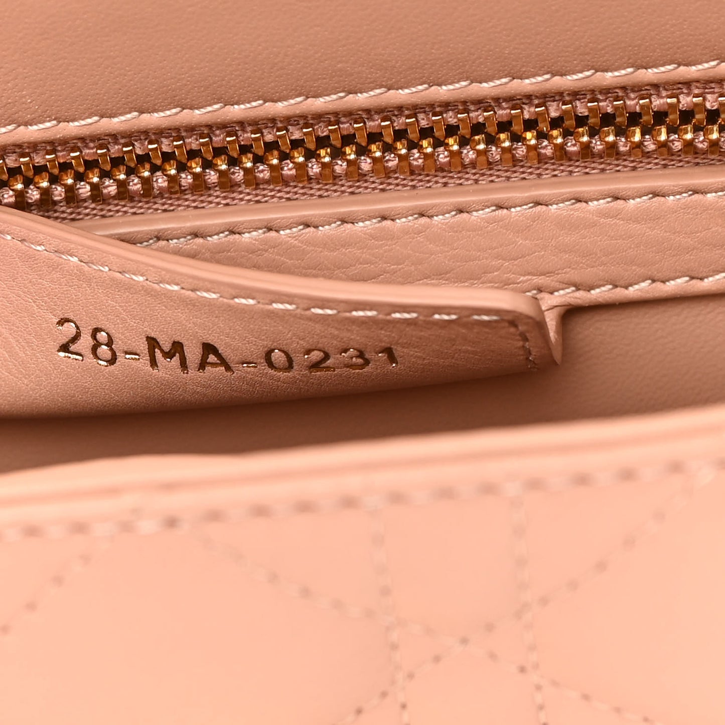 Grained Calfskin Cannage Small Caro Bag Rose De Vents