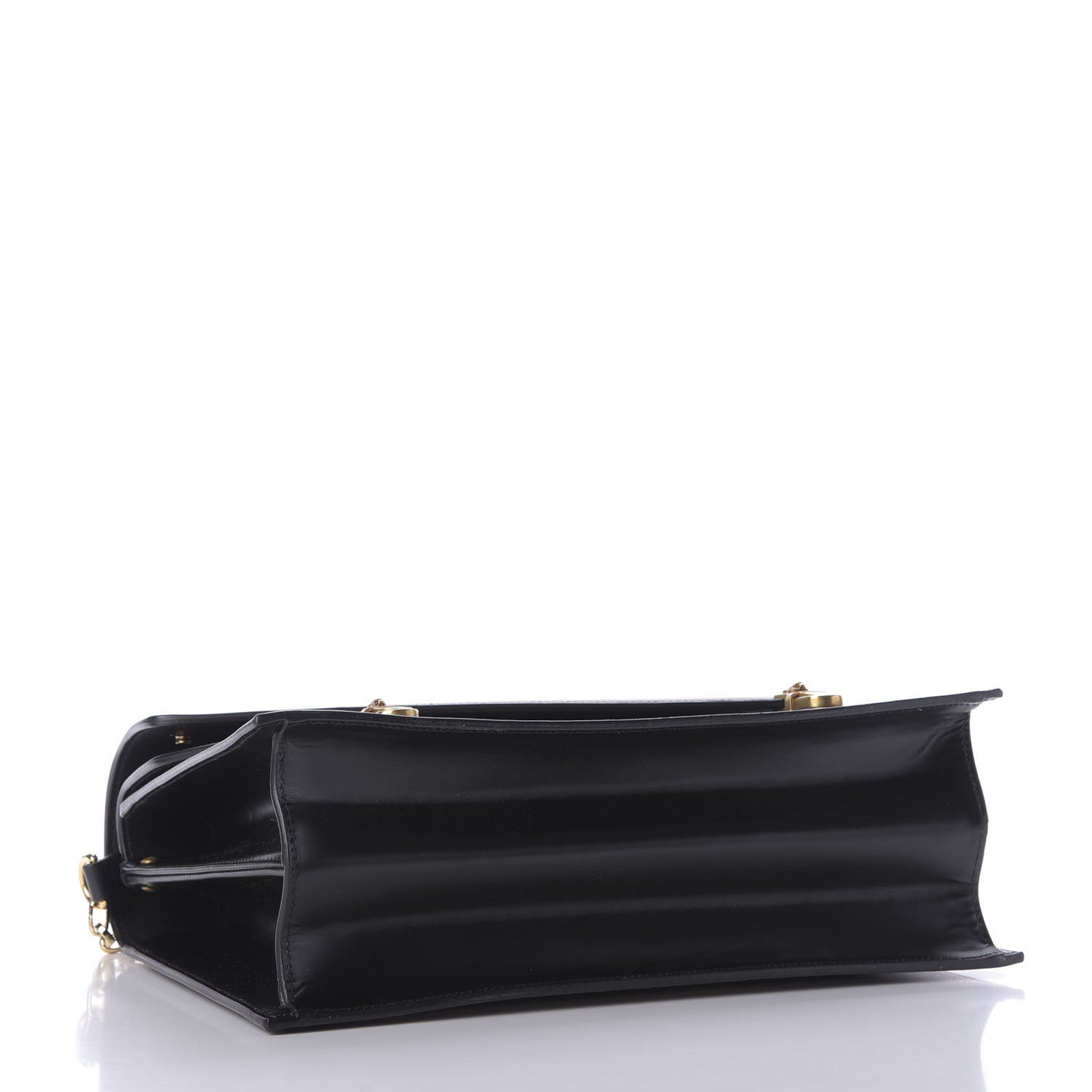Smooth Calfskin Medium Ottilia Top Handle Bag Black