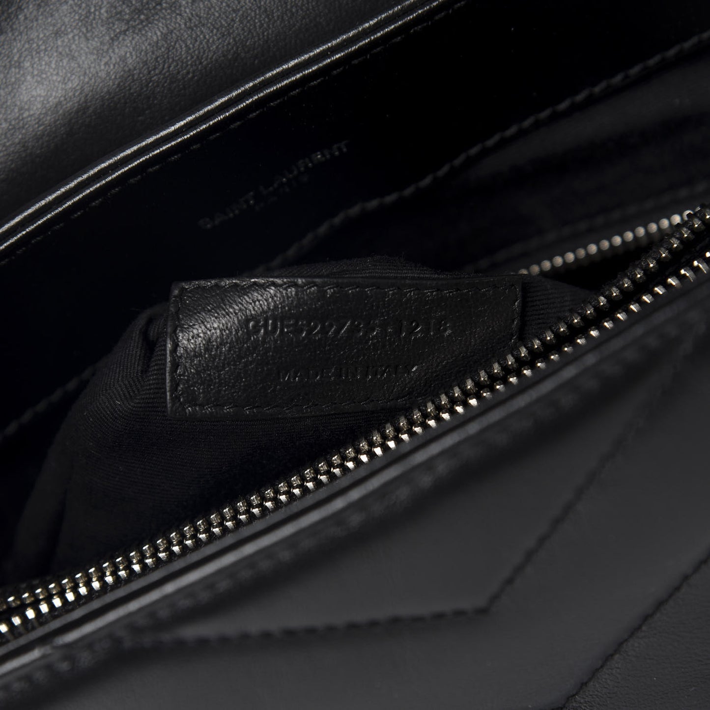 Calfskin Y Quilted Monogram Medium Loulou Satchel Black