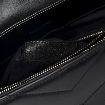 Saint Laurent Calfskin Y Quilted Monogram Medium Loulou Satchel Black 8 of 10