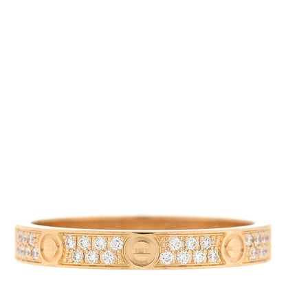 Cartier 18K Yellow Gold Diamond 2.6mm LOVE Paved Band Ring 47 4 3 of 5