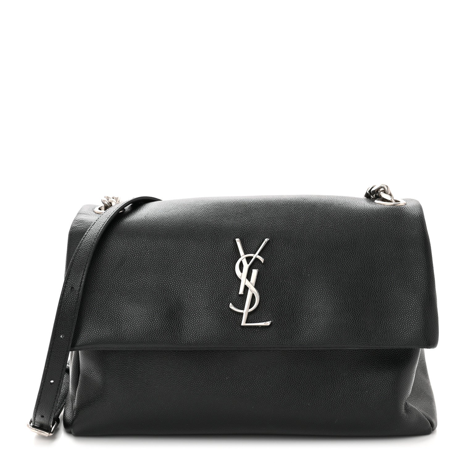 Saint Laurent Grain De Poudre Monogram Toy West Hollywood Fold-Over Bag Black 1 of 11