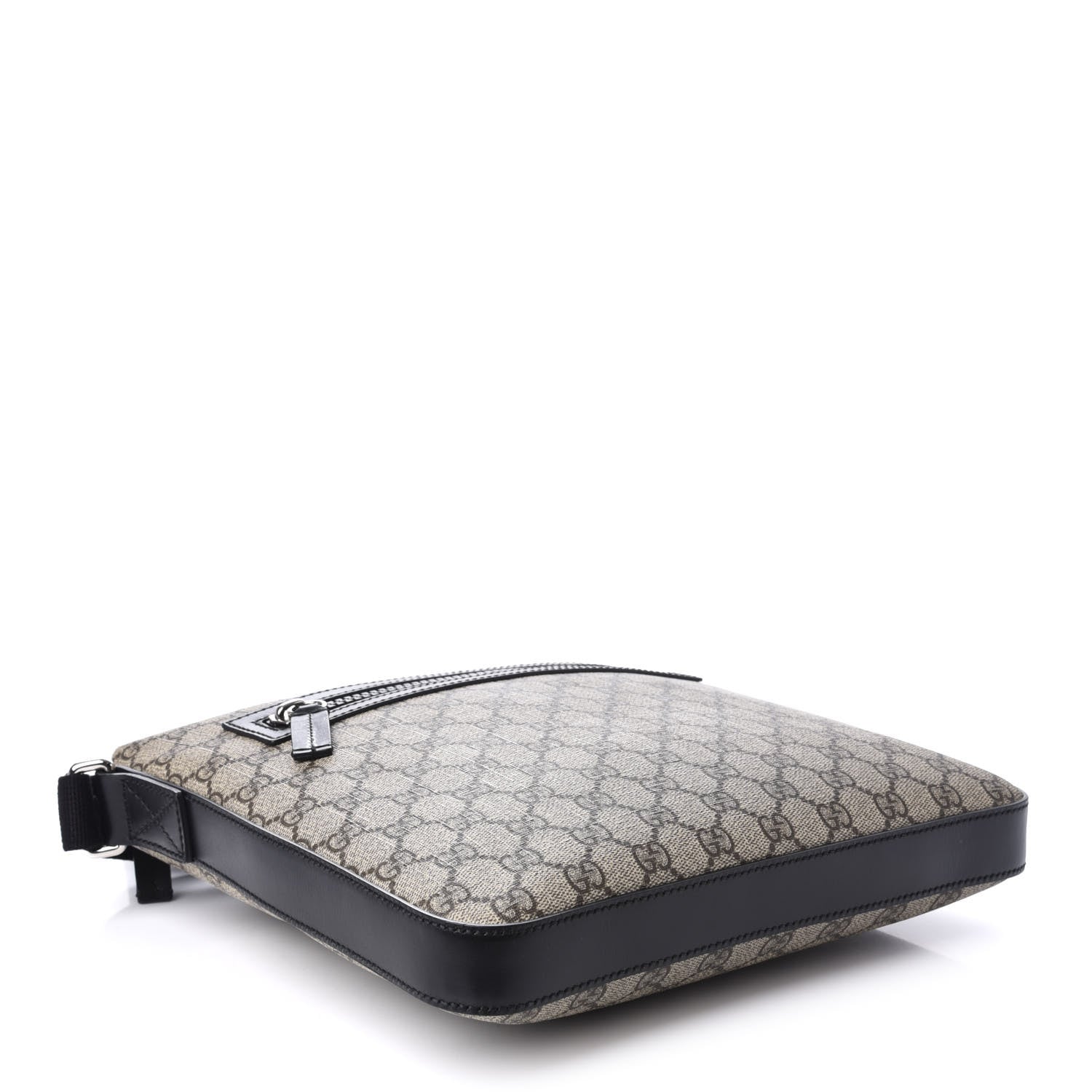 Gucci GG Supreme Monogram Flat Messenger Bag Black 4 of 7