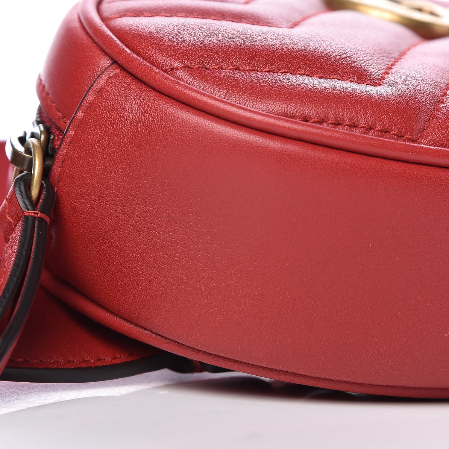 Gucci Calfskin Matelasse GG Marmont Belt Bag 85 34 Hibiscus Red 9 of 10