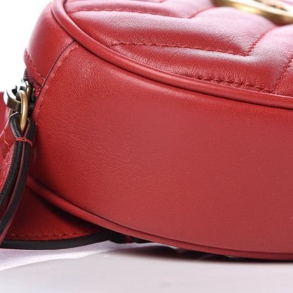 Gucci Calfskin Matelasse GG Marmont Belt Bag 85 34 Hibiscus Red 9 of 10