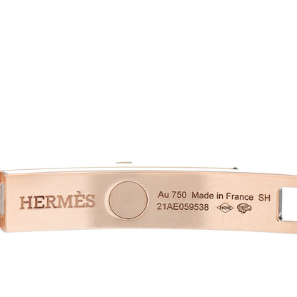 Hermes 18K Rose Gold Diamond Pave PM Kelly Chaine Bracelet SH 4 of 5
