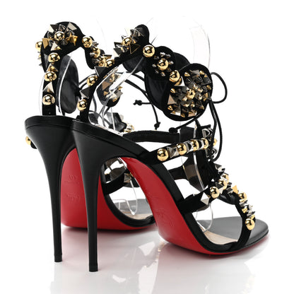 Christian Louboutin Shiny Nappa Studded Kaleikita 100 Sandals 40 Black 4 of 8