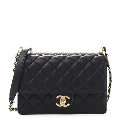 Chanel Lambskin Quilted Small Chic Pearls Flap Black 1 of 12