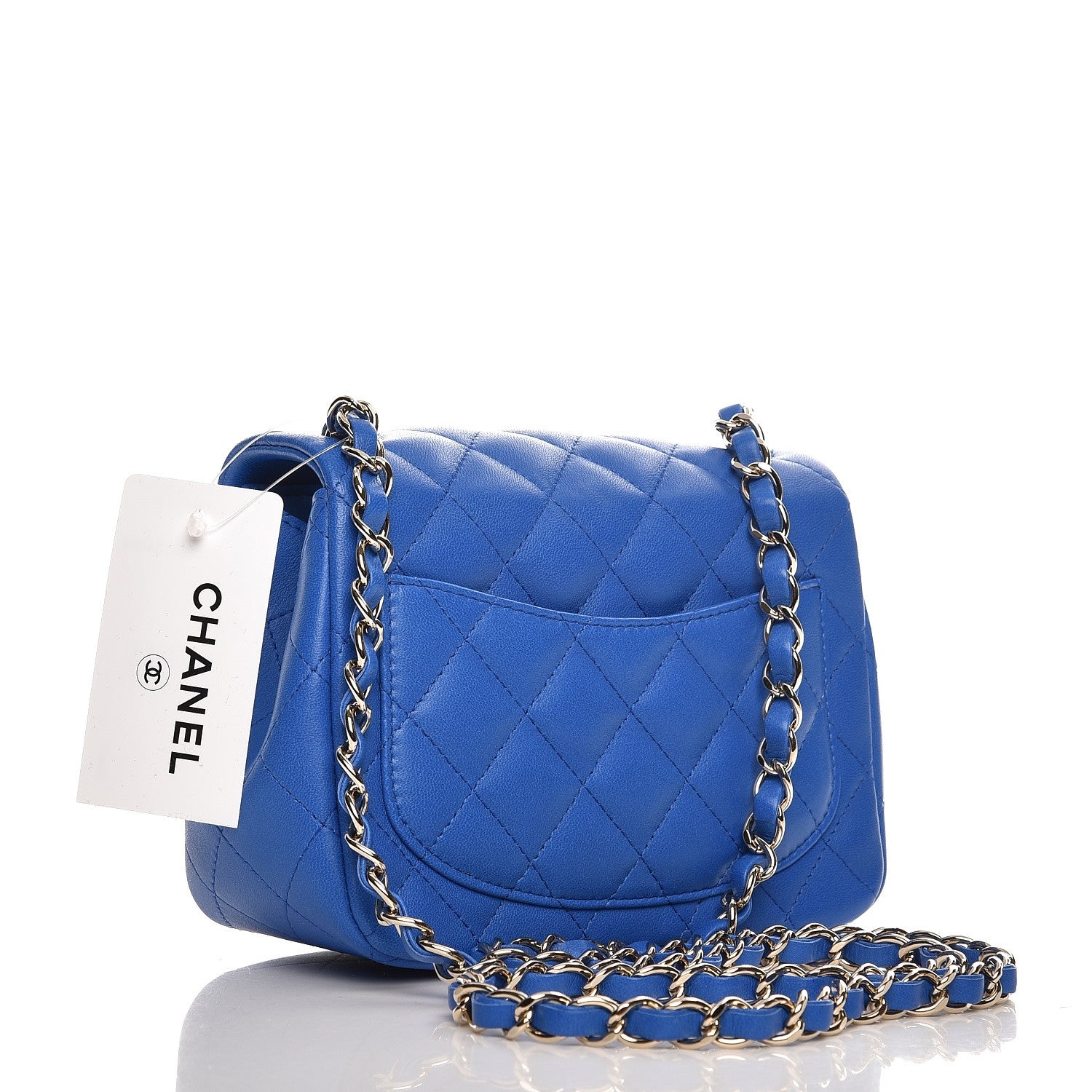 Chanel Lambskin Quilted Mini Square Flap Blue 3 of 8