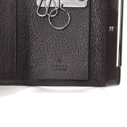 Gucci Monogram Textured Calfskin Metal Bar 6 Key Holder Case Beige Ebony Cocoa 7 of 11