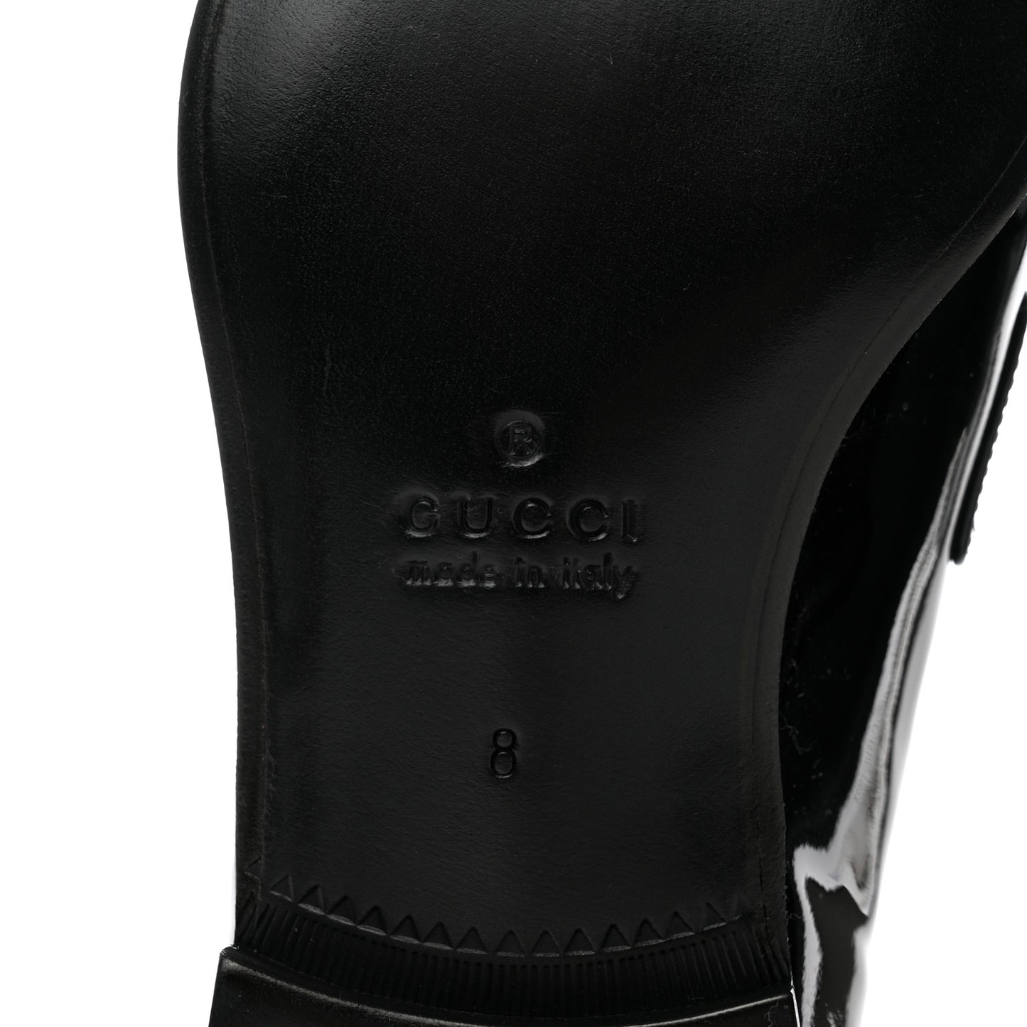 Patent Calfskin Mens Horsebit Loafers 8 Black