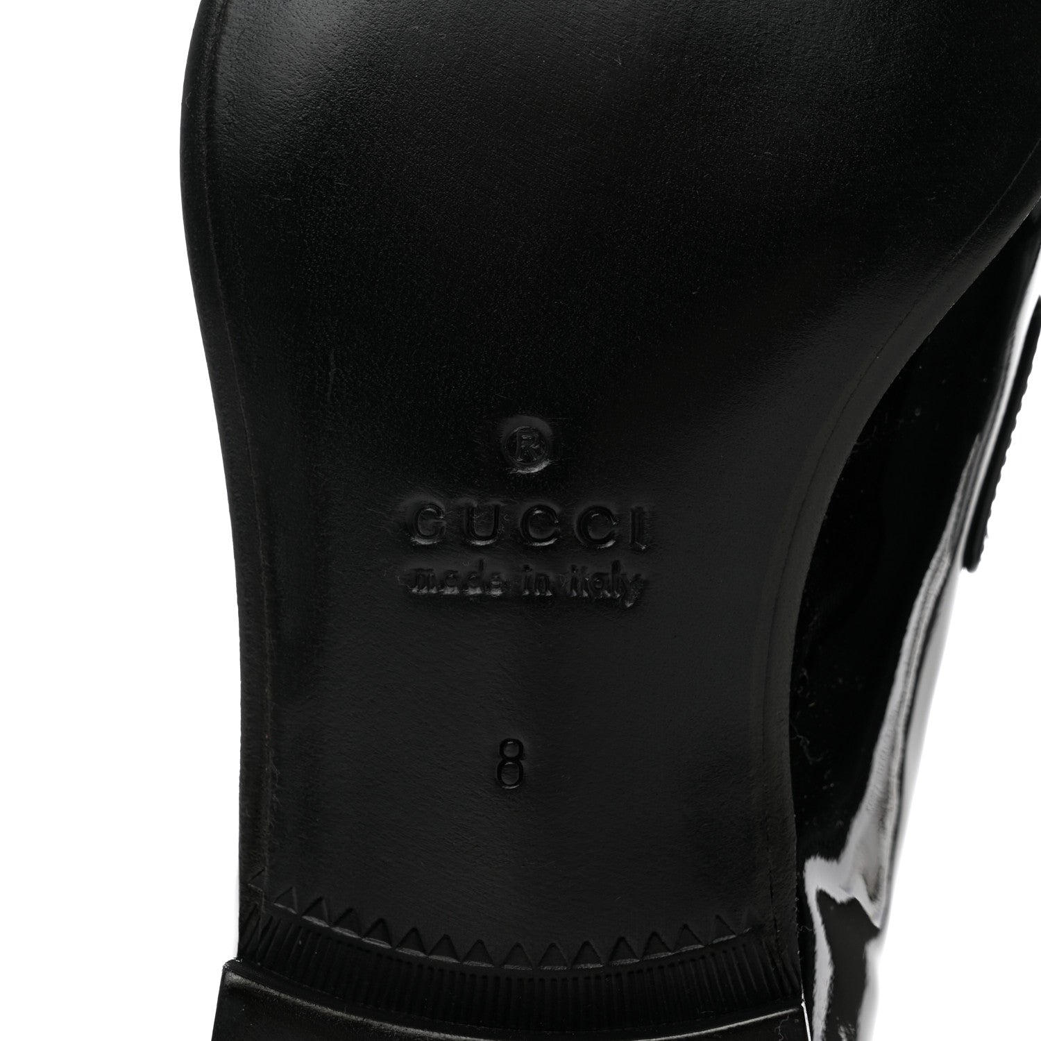 Gucci Patent Calfskin Mens Horsebit Loafers 8 Black 8 of 9
