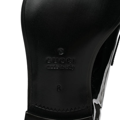 Gucci Patent Calfskin Mens Horsebit Loafers 8 Black 8 of 9