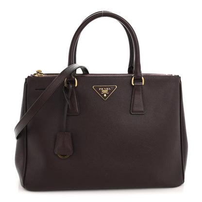 Prada Saffiano Lux Medium Double Zip Tote Bordeaux 1 of 18