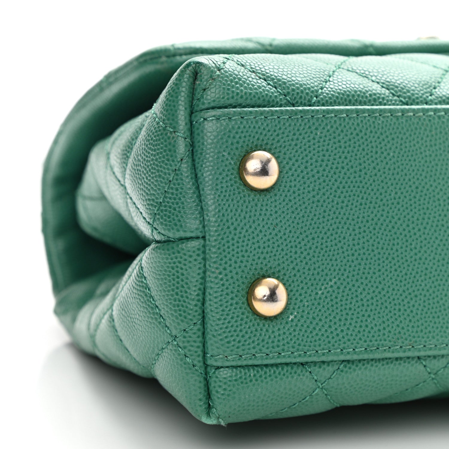 Chanel Caviar Quilted Lizard Embossed Mini Coco Handle Flap Green 9 of 13
