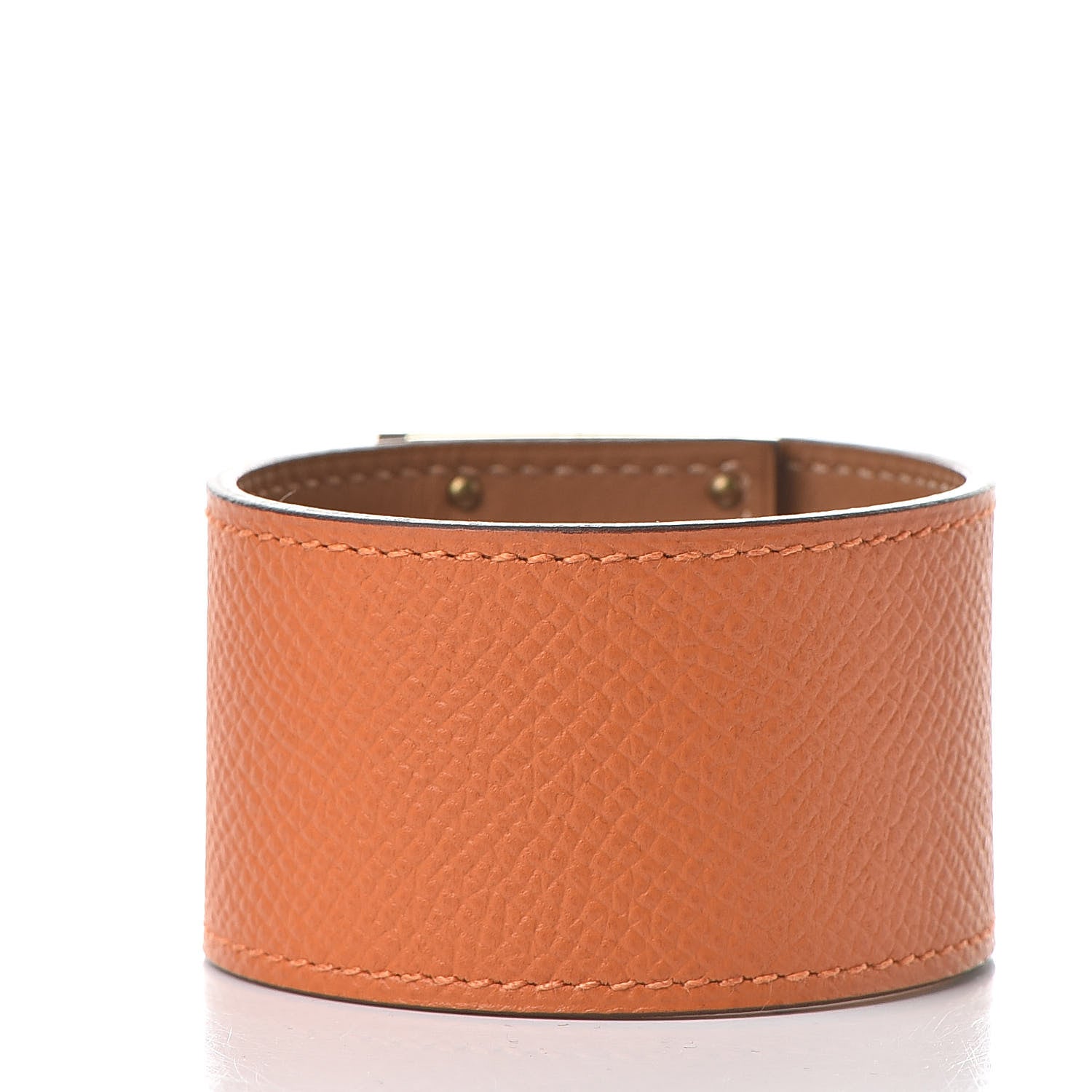 Hermes Epsom Kelly Dog Bracelet T3 Orange 3 of 7