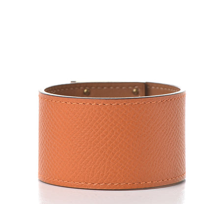 Hermes Epsom Kelly Dog Bracelet T3 Orange 3 of 7