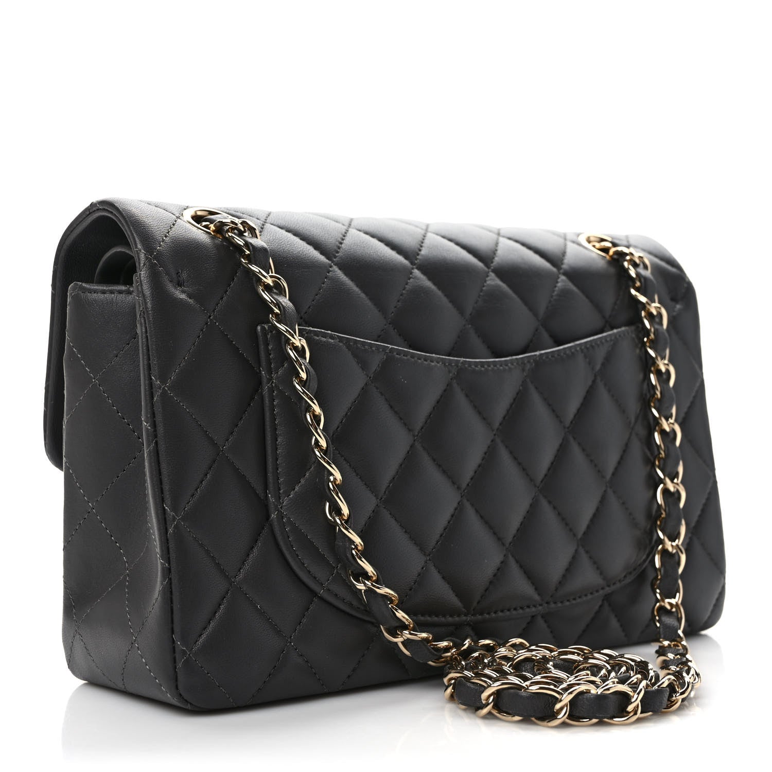 Chanel Lambskin Quilted Small Double Flap Dark Grey 3 of 11