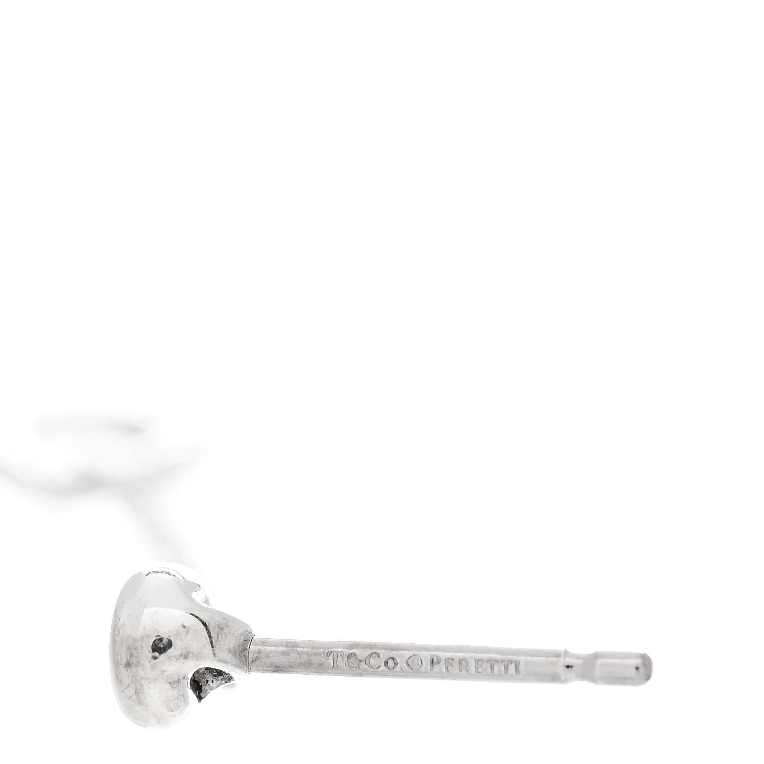 Tiffany Sterling Silver Diamond Elsa Peretti Diamond by the Yard Open Heart Drop Earrings 4 of 4