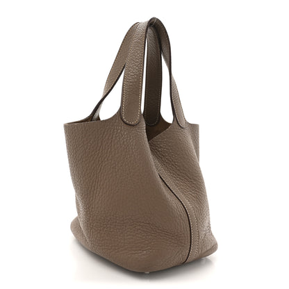 Hermes Taurillon Clemence Picotin Lock 18 PM Etoupe 3 of 16