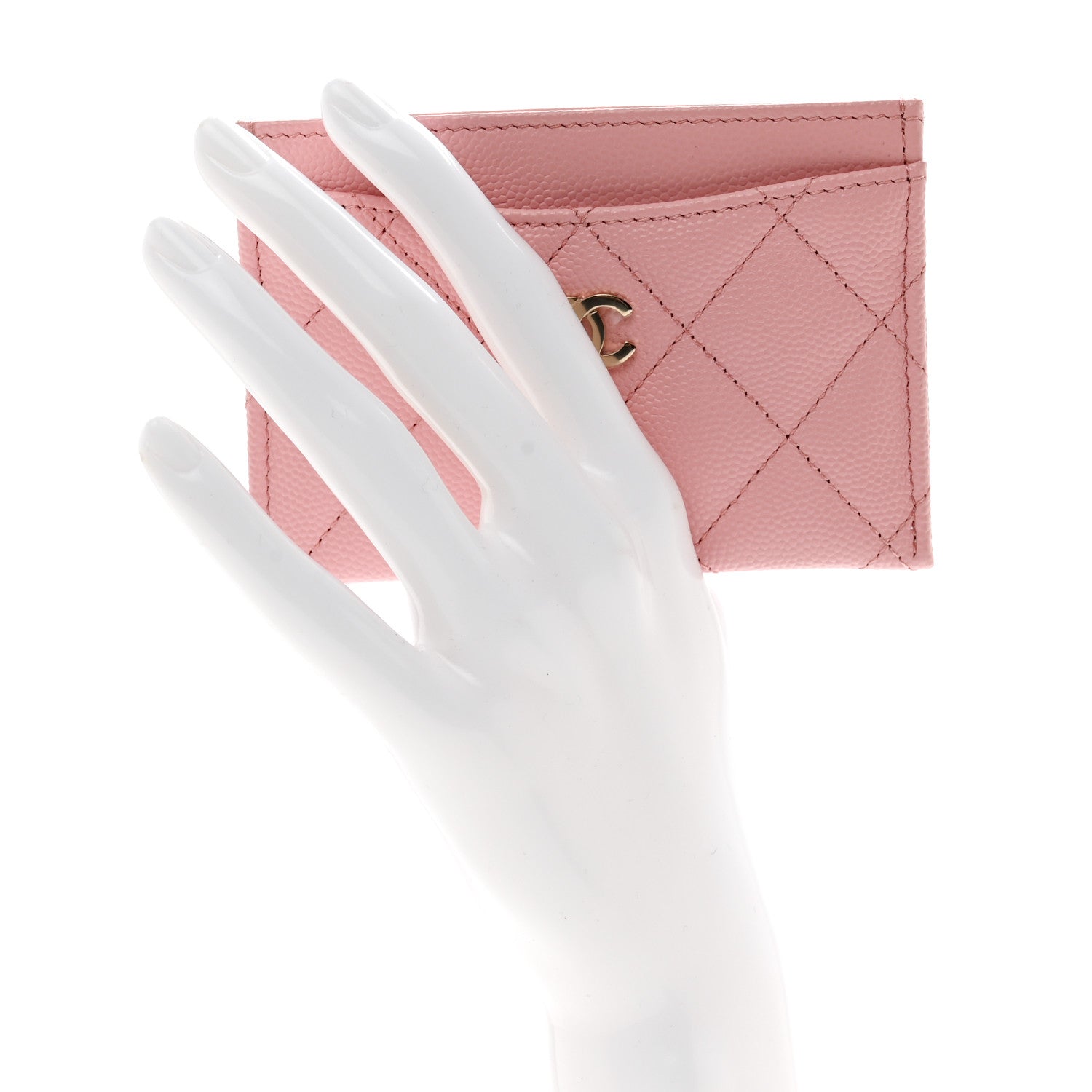 Chanel Caviar Quilted Card Holder Light Pink 2 of 9