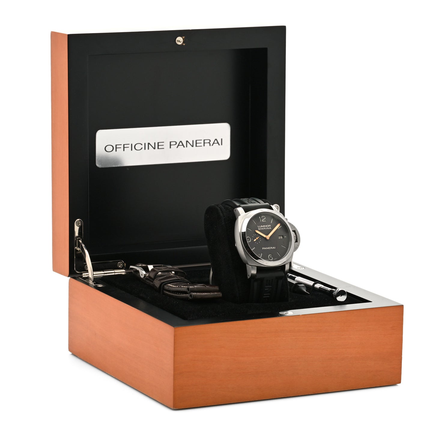 Titanium Rubber 44mm Luminor Marina 1950 3 Days Automatic Watch Black PAM00351