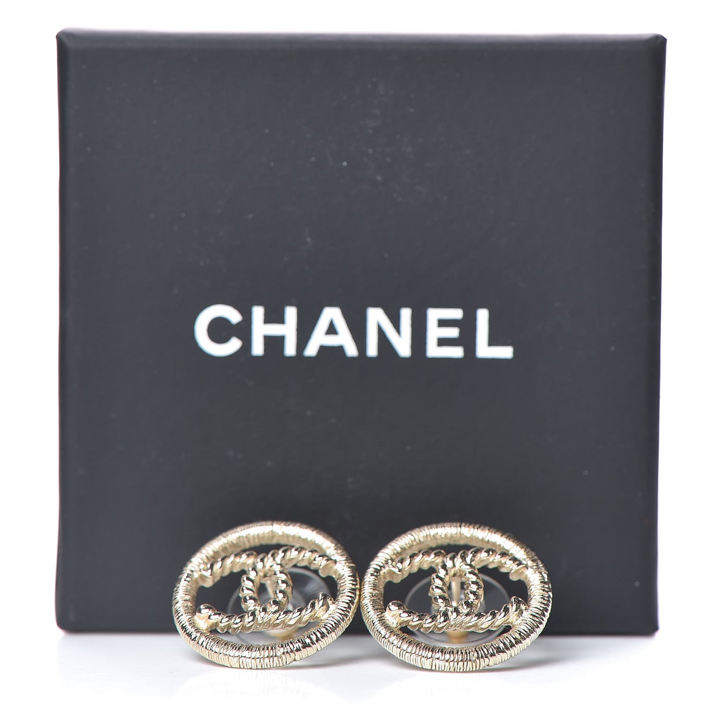 Twisted CC Earrings Light Gold