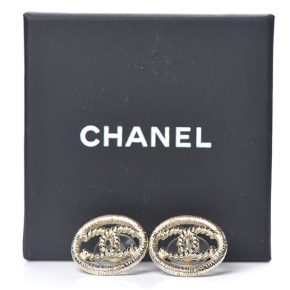 Chanel Twisted CC Earrings Light Gold 5 of 5